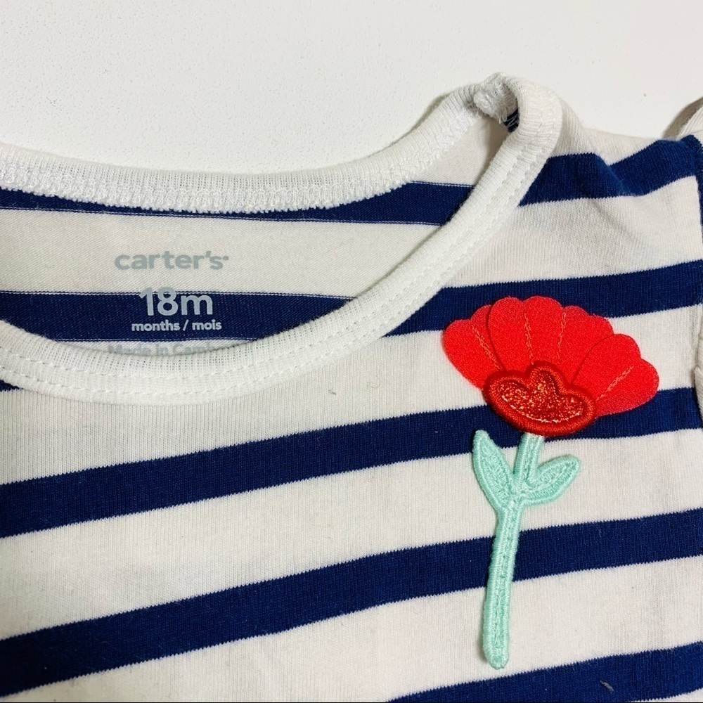 Carter’s 18M striped ruffled‎ sleeve tee shirt - Picture 2 of 2